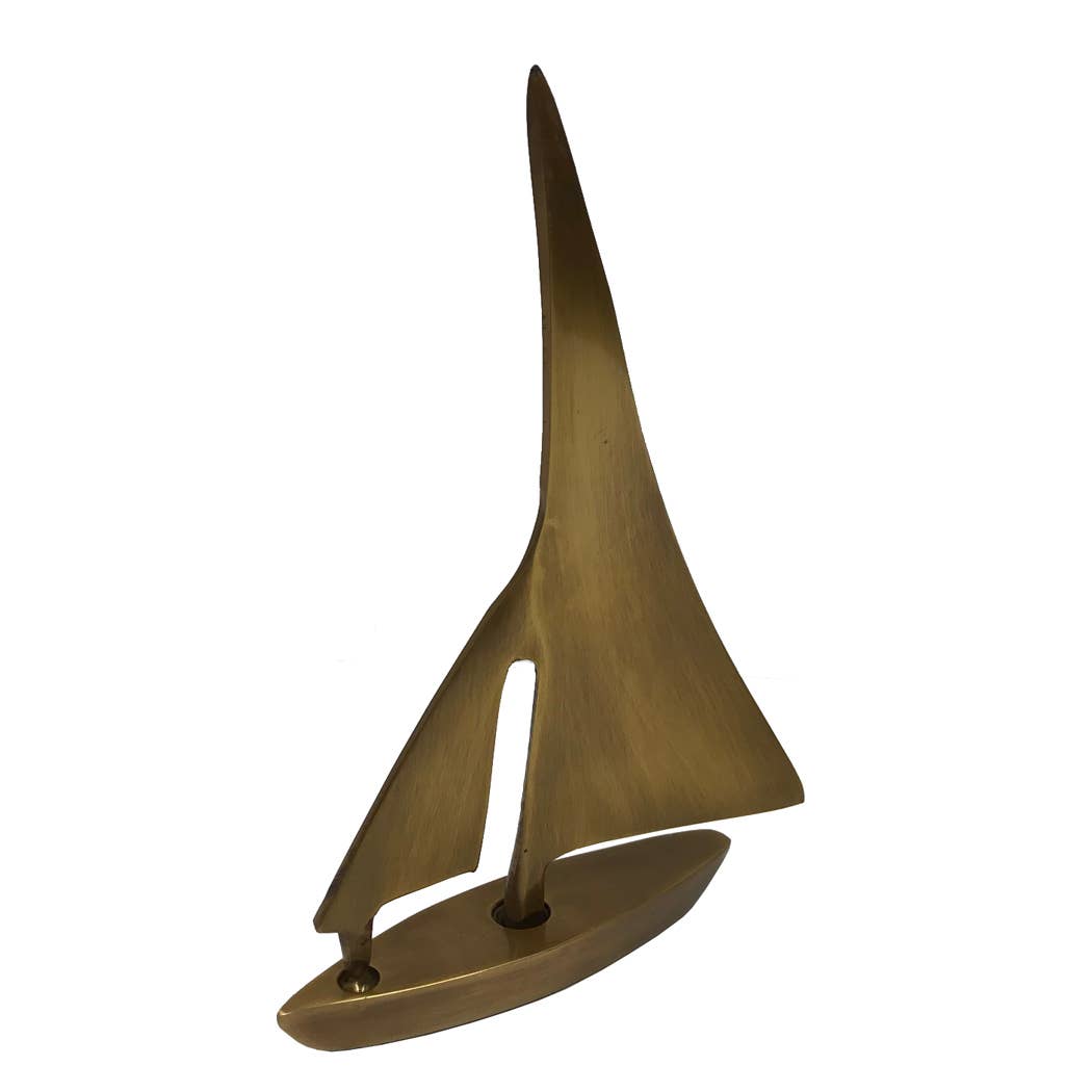 Antiqued Brass Sailboat Paperweight