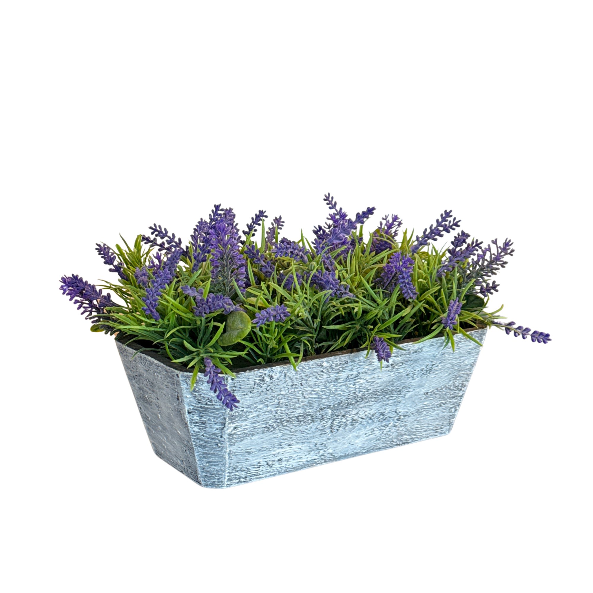 Lavender Arrangement in Whitewashed Wood Container