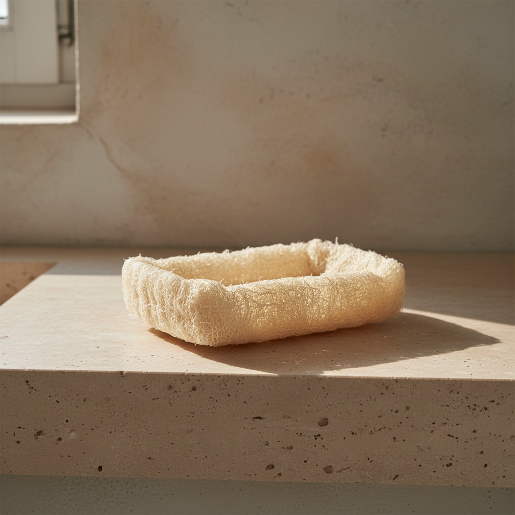 Natural Loofah Soap Dish | Small