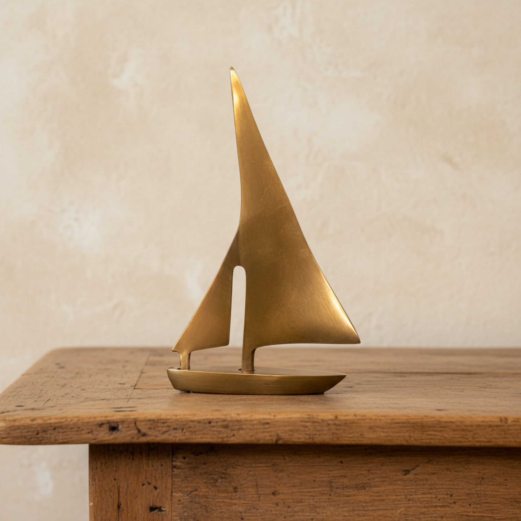 Antiqued Brass Sailboat Paperweight