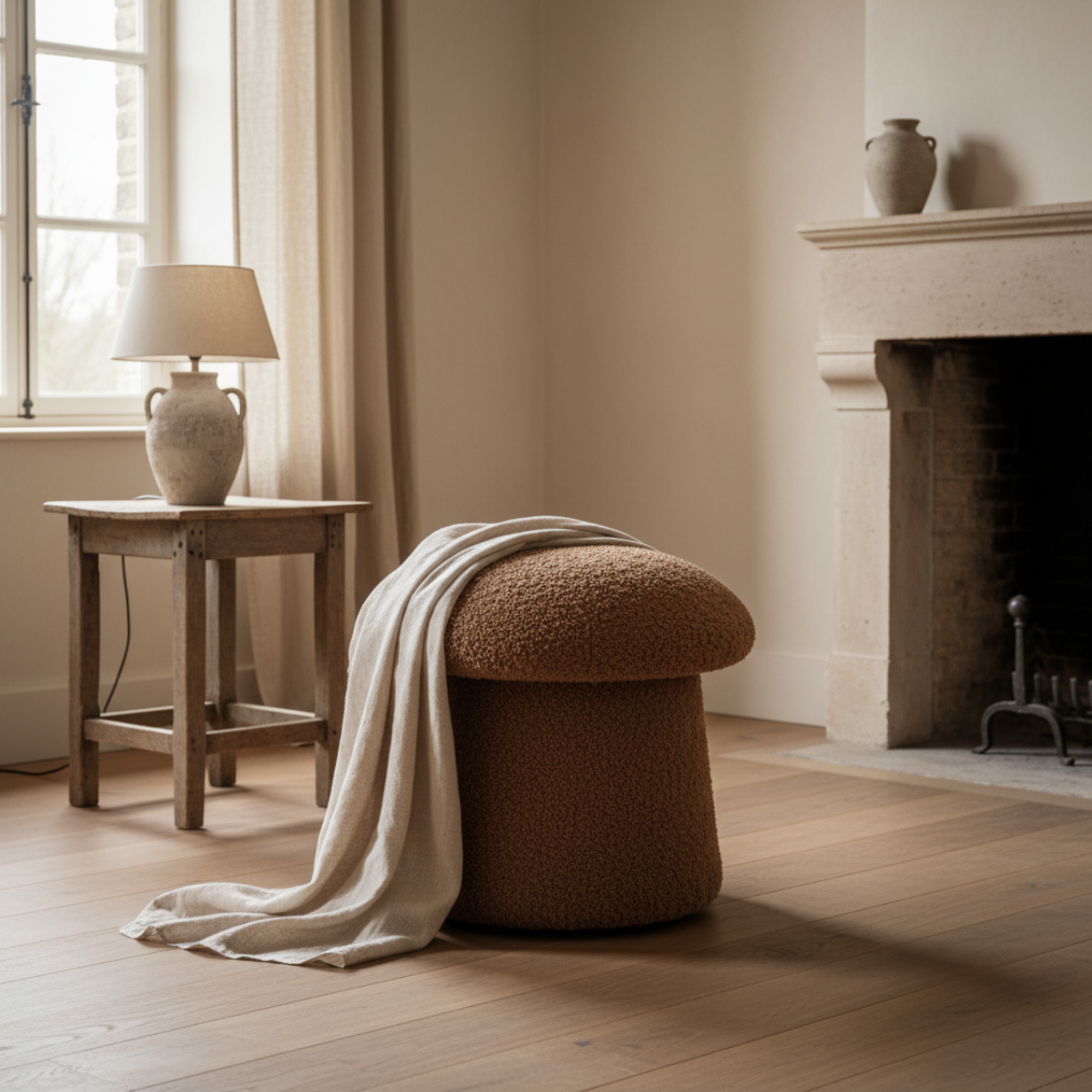 Funky Mushroom Storage Ottoman | Brown Large
