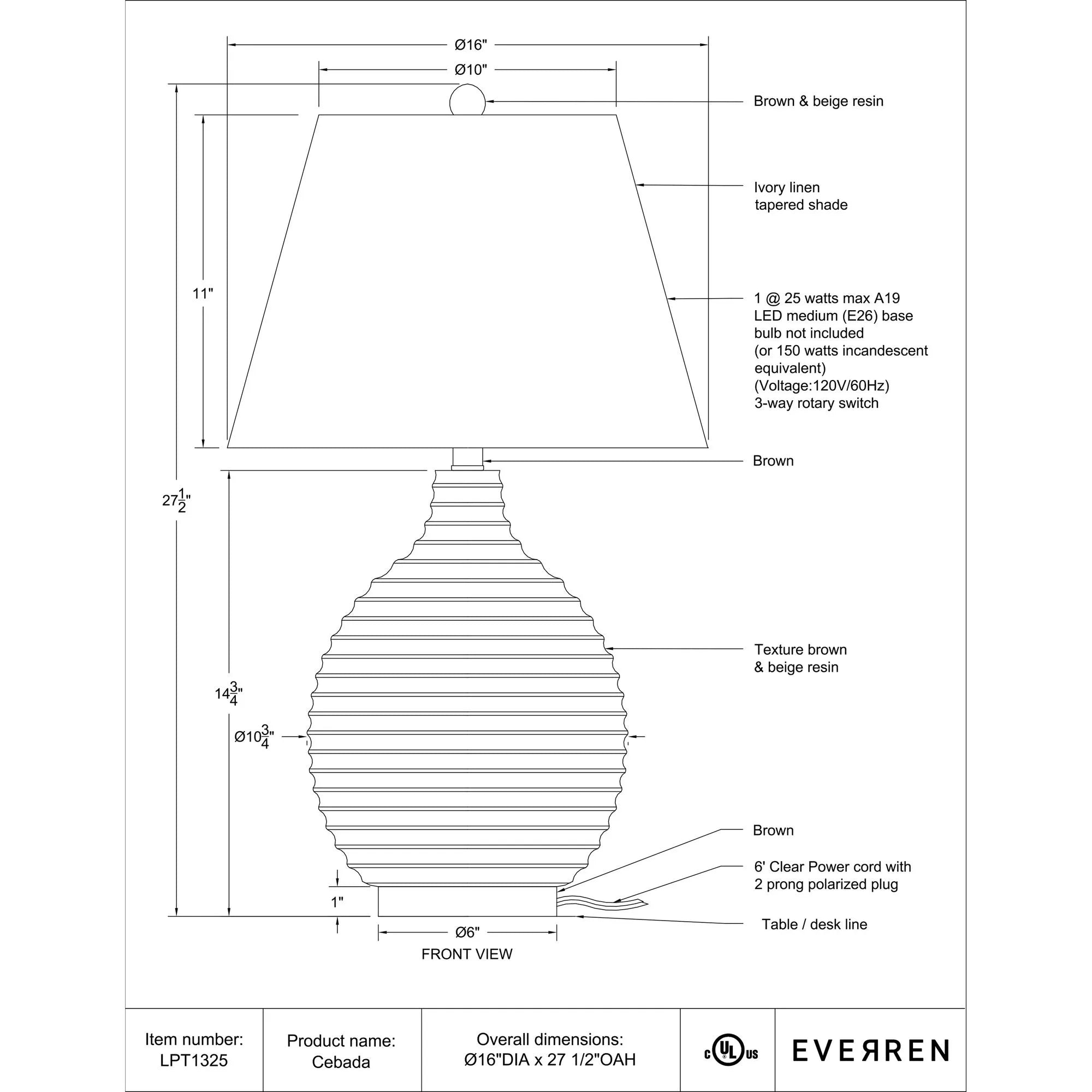 Cebada Table Lamp