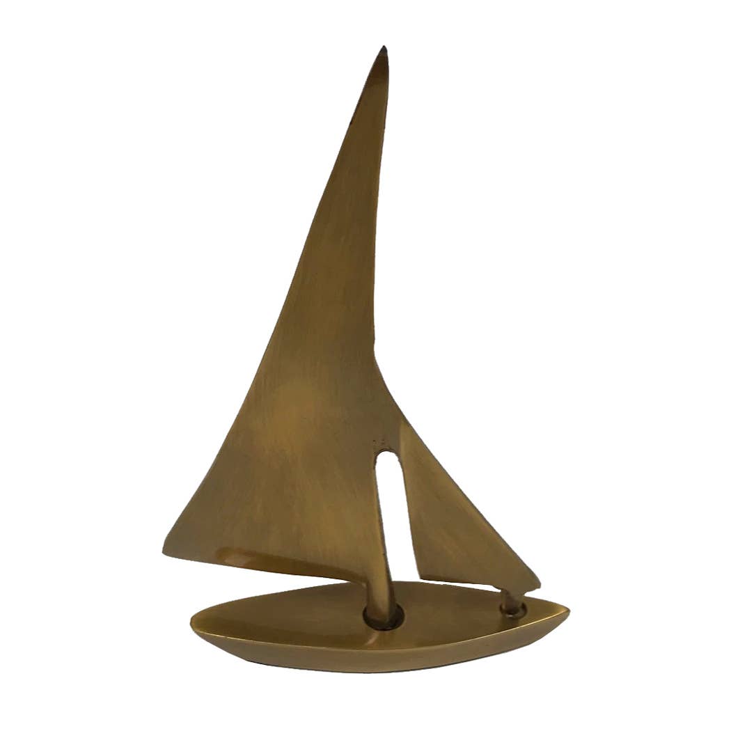 Antiqued Brass Sailboat Paperweight