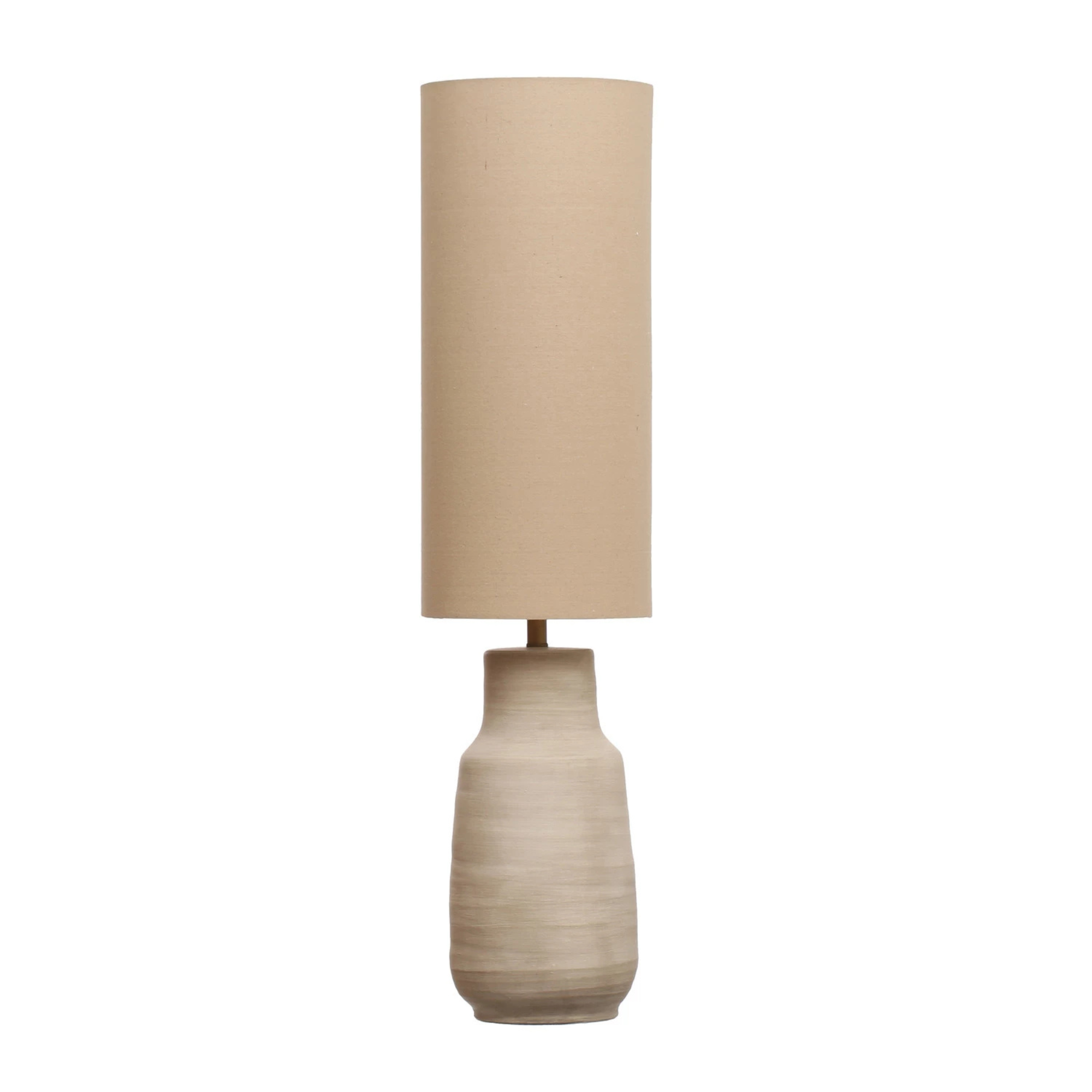 Ceramic Floor Lamp with Linen Shade