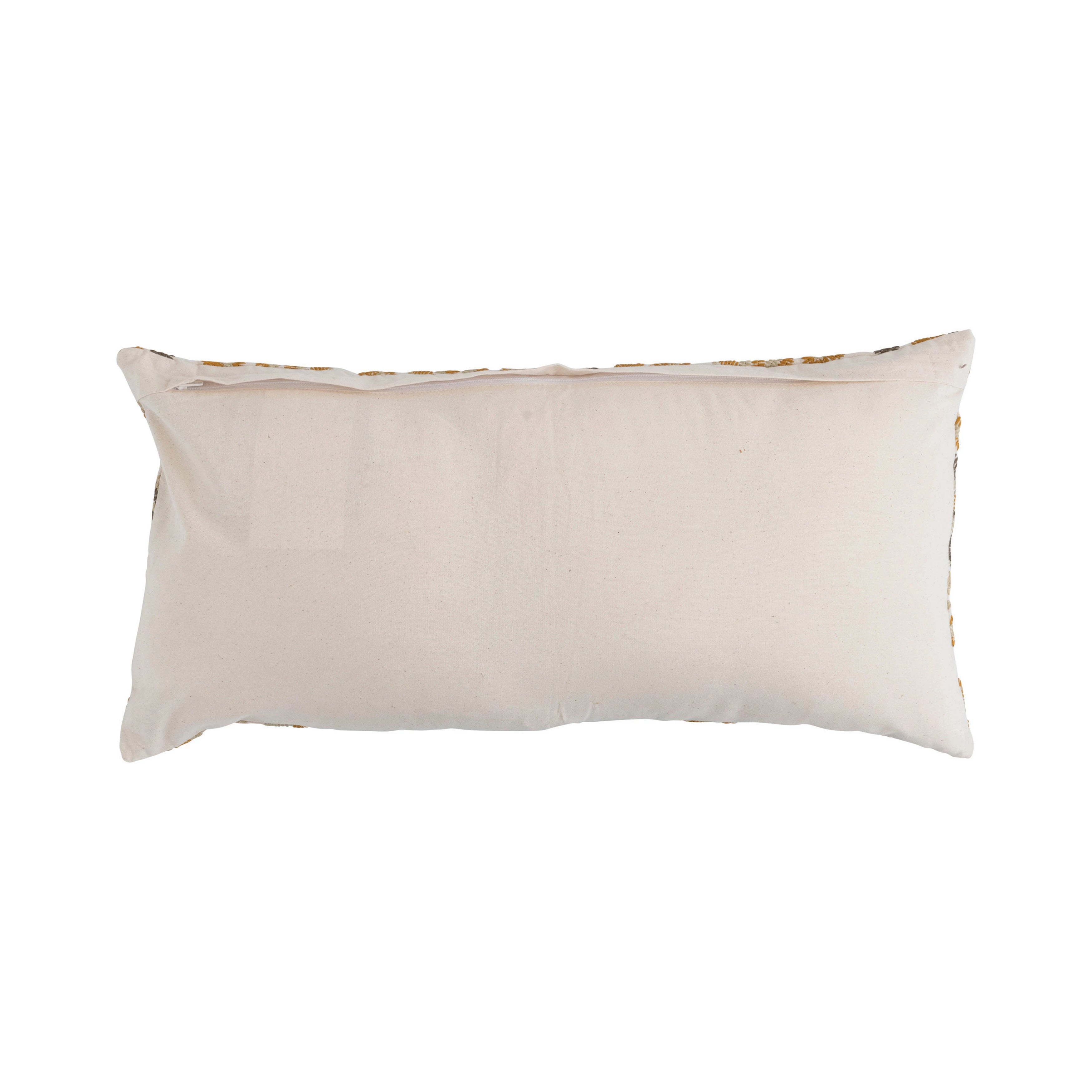 Embroidered Lumbar Pillow | Multi Colour Floral